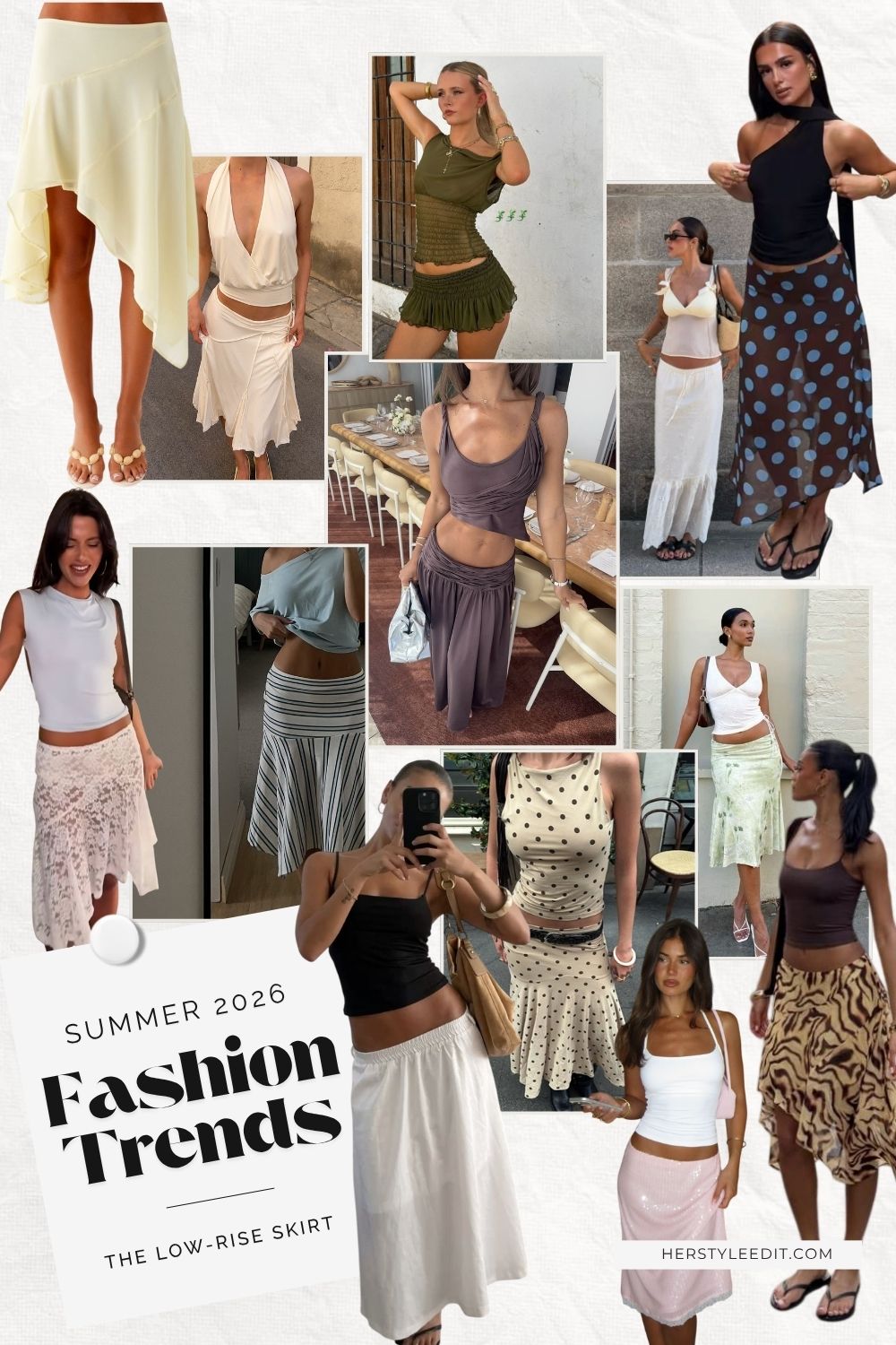 Summer 2026 Fashion Trends - The Low-Rise Skirt